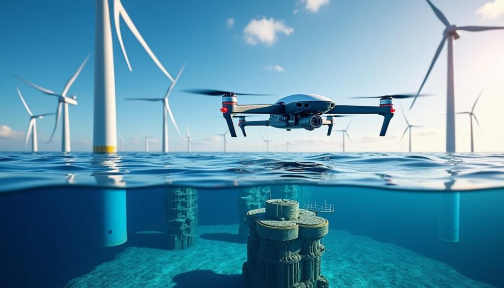 découvrez comment les drones sous-marins révolutionnent la surveillance des parcs éoliens offshore, assurant une maintenance efficace et une sécurité optimale tout en préservant l'environnement marin.
