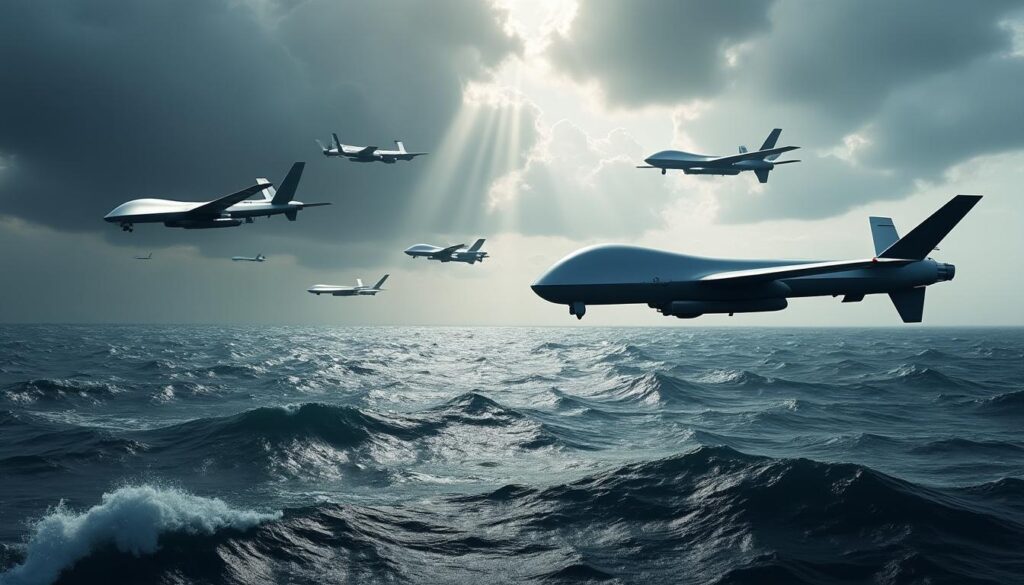 découvrez comment les drones militaires révolutionnent la surveillance des océans, renforçant la sécurité maritime et la lutte contre les menaces en mer grâce à des technologies avancées.