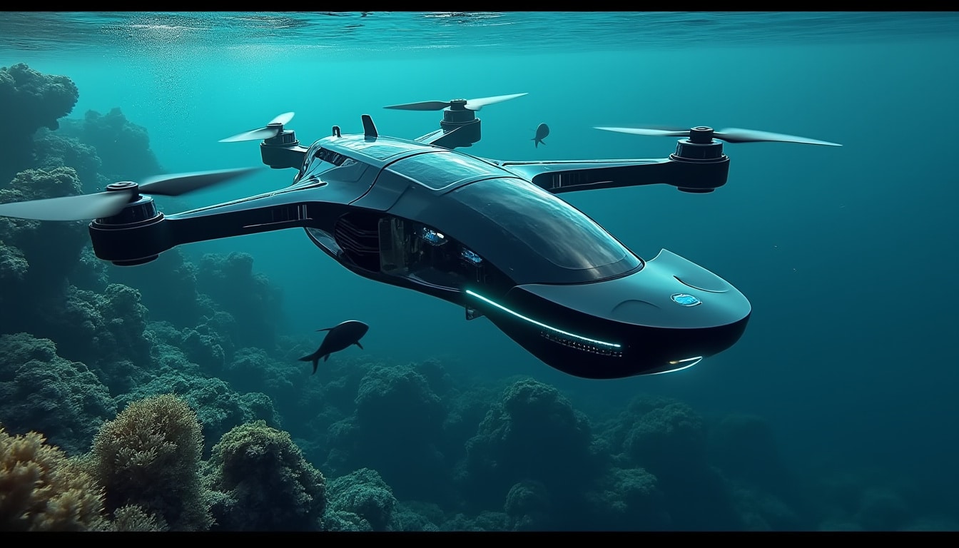 Drone Sous Marin,Drone Avec Camera,Connectivité Sans Fil,Smart App Control, Transmission En Temps Réel Via Une Caméra De 300000 Pixels,Équipé De Phares Led,Pêche Adulte Sous Marine,Exploration (A